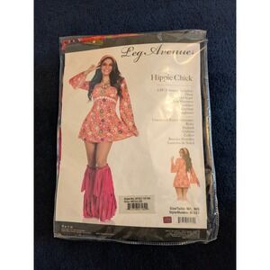 Leg Avenue Hippie Chick 6 PC Costume 87221 Orange Floral Womens Medium/Large